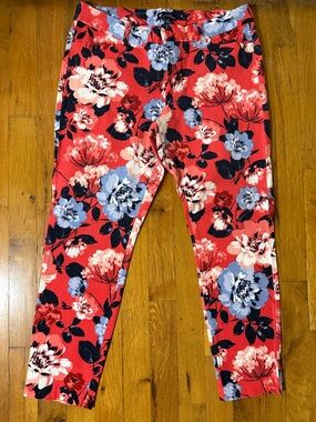 Gap Women’s Reddish Floral Stretch Pants